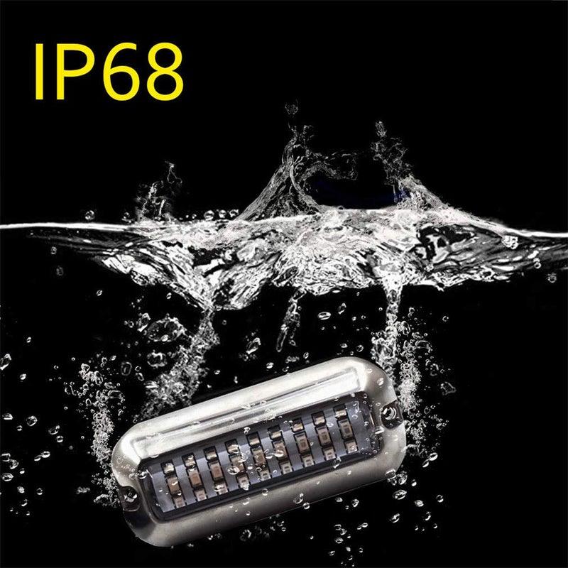 LABLT Blue 27 50W Underwater Marine Transom Lights - 316 Stainless Steel Pontoon Transom Lights for Fishing Night Use - Image 1